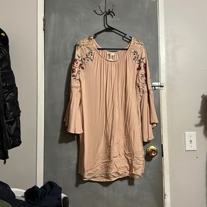 Baby link floral embroidered sleeved dress